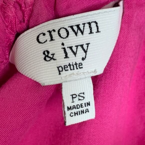 Crown & Ivy Petite PS Pink Eyelet Sundress Sleeveless Cotton Mini Dress - Picture 11 of 13